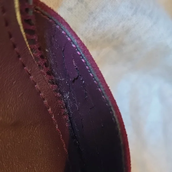 White House Black Market Burgundy Peep-Toe Heels - Picture 9 of 9